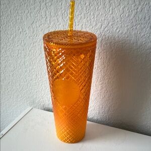 Starbucks Venti Ombre Orange Disco Grid Tumbler